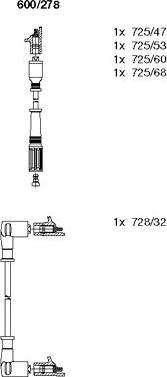 Bremi 600/278 - Augstsprieguma vadu komplekts www.autospares.lv