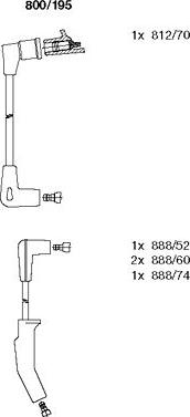 Bremi 800/195 - Augstsprieguma vadu komplekts www.autospares.lv