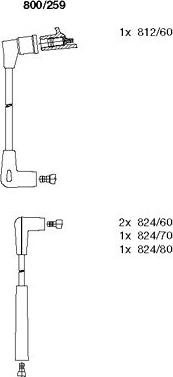 Bremi 800/259 - Augstsprieguma vadu komplekts www.autospares.lv