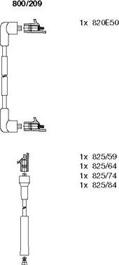 Bremi 800/209 - Augstsprieguma vadu komplekts www.autospares.lv