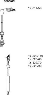 Bremi 300/403 - Augstsprieguma vadu komplekts www.autospares.lv