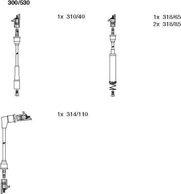 Bremi 300/530 - Augstsprieguma vadu komplekts www.autospares.lv