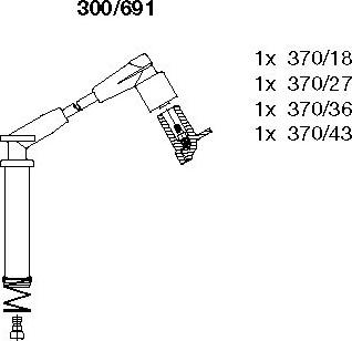 Bremi 300/691 - Augstsprieguma vadu komplekts www.autospares.lv