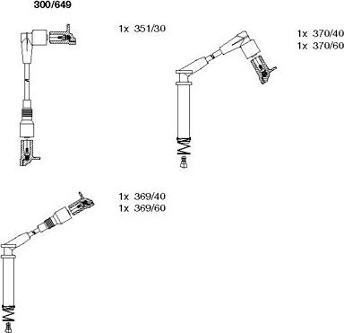 Bremi 300/649 - Augstsprieguma vadu komplekts www.autospares.lv