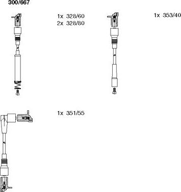 Bremi 300/667 - Augstsprieguma vadu komplekts www.autospares.lv