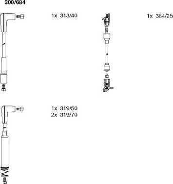 Bremi 300/684 - Augstsprieguma vadu komplekts www.autospares.lv