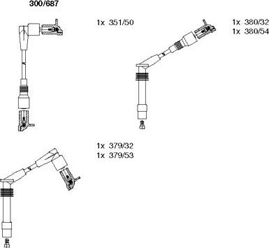 Bremi 300/687 - Augstsprieguma vadu komplekts www.autospares.lv