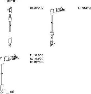 Bremi 300/635 - Augstsprieguma vadu komplekts www.autospares.lv