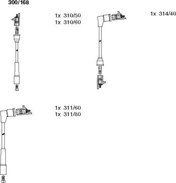 Bremi 300/168 - Augstsprieguma vadu komplekts www.autospares.lv