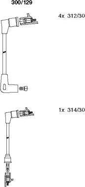 Bremi 300/129 - Augstsprieguma vadu komplekts www.autospares.lv