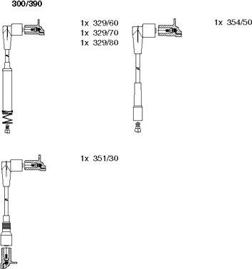 Bremi 300/390 - Augstsprieguma vadu komplekts www.autospares.lv