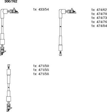 Bremi 300/762 - Augstsprieguma vadu komplekts www.autospares.lv