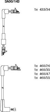 Bremi 3A00/143 - Augstsprieguma vadu komplekts www.autospares.lv