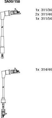 Bremi 3A00/158 - Augstsprieguma vadu komplekts www.autospares.lv