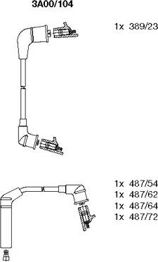 Bremi 3A00/104 - Augstsprieguma vadu komplekts www.autospares.lv