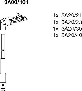 Bremi 3A00/101 - Augstsprieguma vadu komplekts www.autospares.lv