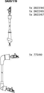 Bremi 3A00/119 - Augstsprieguma vadu komplekts www.autospares.lv