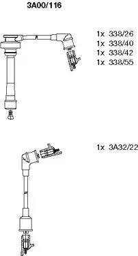 Bremi 3A00/116 - Augstsprieguma vadu komplekts www.autospares.lv