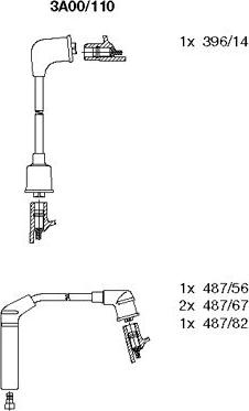 Bremi 3A00/110 - Augstsprieguma vadu komplekts www.autospares.lv