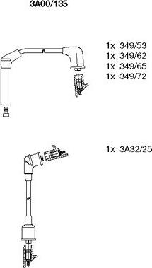 Bremi 3A00/135 - Augstsprieguma vadu komplekts www.autospares.lv