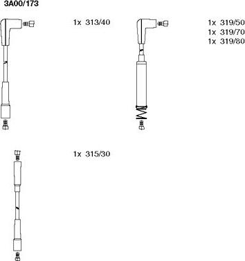 Bremi 3A00/173 - Augstsprieguma vadu komplekts www.autospares.lv