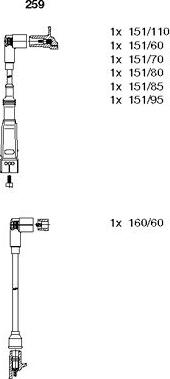 Bremi 259 - Augstsprieguma vadu komplekts www.autospares.lv