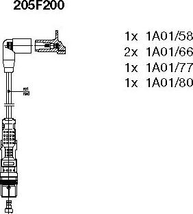 Bremi 205F200 - Augstsprieguma vadu komplekts www.autospares.lv