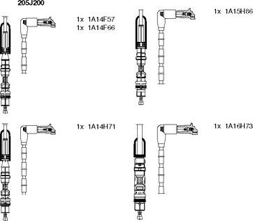 Bremi 205J200 - Augstsprieguma vadu komplekts www.autospares.lv