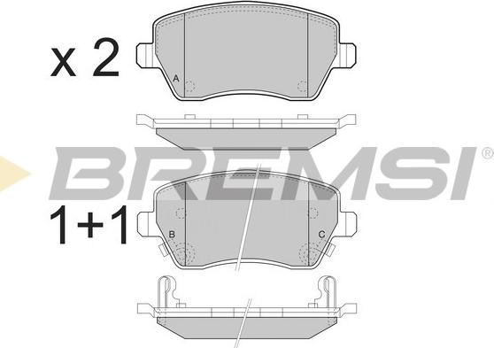 Bremsi BP3495 - Bremžu uzliku kompl., Disku bremzes autospares.lv