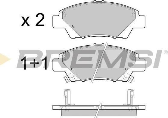 Bremsi BP3446 - Brake Pad Set, disc brake www.autospares.lv