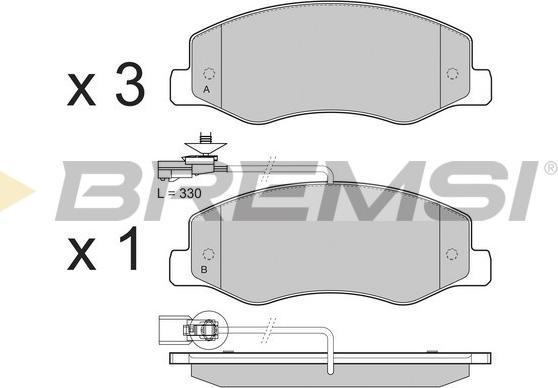 Bremsi BP3440 - Bremžu uzliku kompl., Disku bremzes autospares.lv