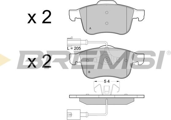 Bremsi BP3443 - Bremžu uzliku kompl., Disku bremzes autospares.lv