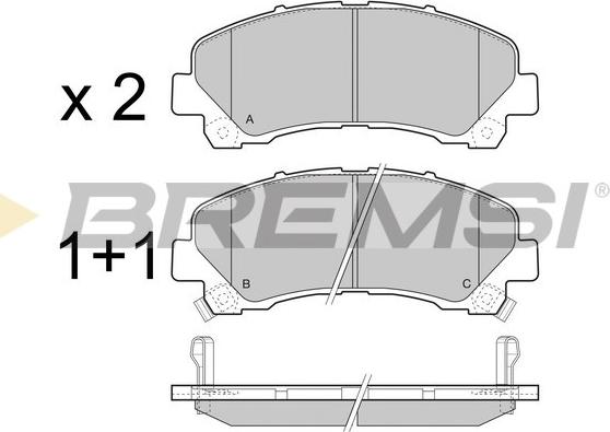 Bremsi BP3442 - Bremžu uzliku kompl., Disku bremzes www.autospares.lv