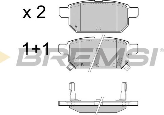 Bremsi BP3467 - Brake Pad Set, disc brake www.autospares.lv