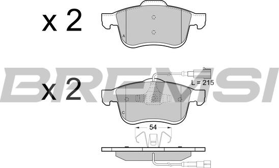 Bremsi BP3413 - Bremžu uzliku kompl., Disku bremzes autospares.lv