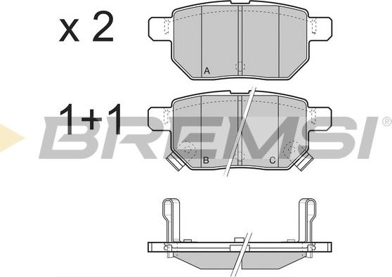 Bremsi BP3485 - Тормозные колодки, дисковые, комплект www.autospares.lv