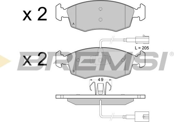 Bremsi BP3433 - Bremžu uzliku kompl., Disku bremzes autospares.lv