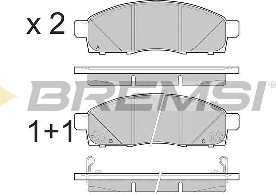 Bremsi BP3501 - Bremžu uzliku kompl., Disku bremzes www.autospares.lv