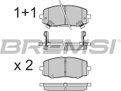 Bremsi BP3583 - Тормозные колодки, дисковые, комплект www.autospares.lv