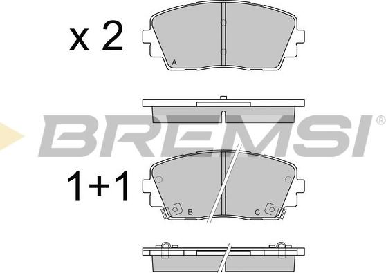 Bremsi BP3532 - Тормозные колодки, дисковые, комплект www.autospares.lv