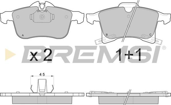 Bremsi BP3093 - Тормозные колодки, дисковые, комплект www.autospares.lv