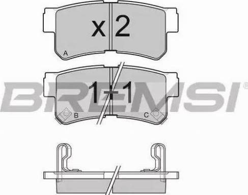 Bremsi BP3043 - Тормозные колодки, дисковые, комплект www.autospares.lv