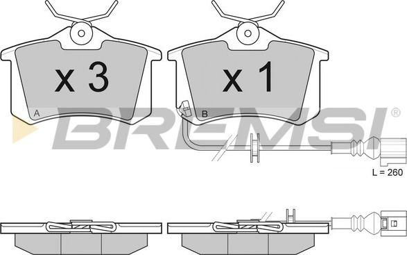 Bremsi BP3005 - Bremžu uzliku kompl., Disku bremzes autospares.lv