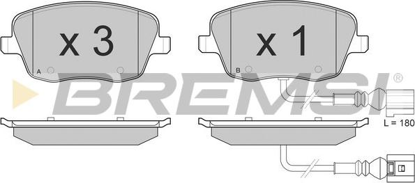 Bremsi BP3013 - Тормозные колодки, дисковые, комплект www.autospares.lv