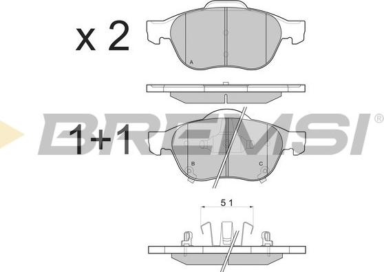 Bremsi BP3085 - Bremžu uzliku kompl., Disku bremzes autospares.lv