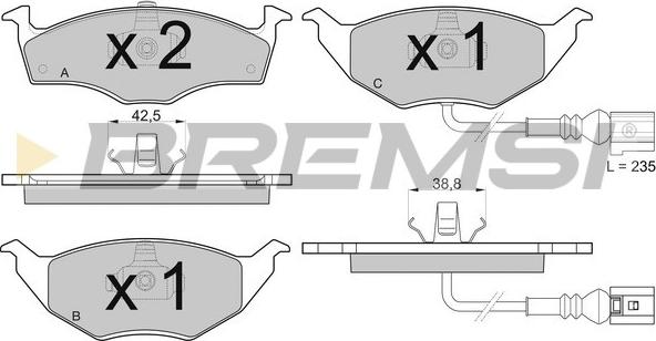 Bremsi BP3031 - Тормозные колодки, дисковые, комплект www.autospares.lv