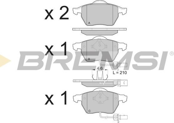 Bremsi BP3071 - Brake Pad Set, disc brake www.autospares.lv