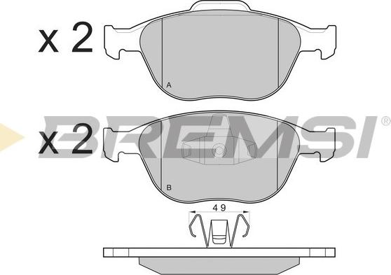 Bremsi BP3078 - Тормозные колодки, дисковые, комплект www.autospares.lv