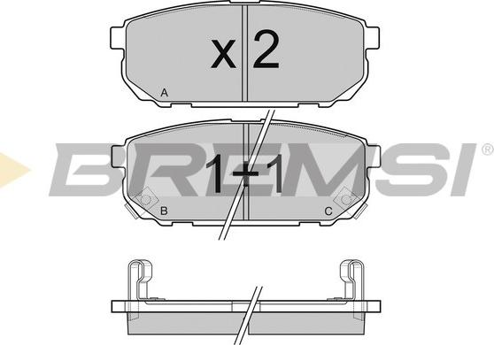 Bremsi BP3105 - Bremžu uzliku kompl., Disku bremzes autospares.lv