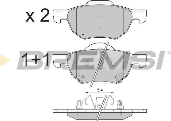 Bremsi BP3185 - Brake Pad Set, disc brake www.autospares.lv